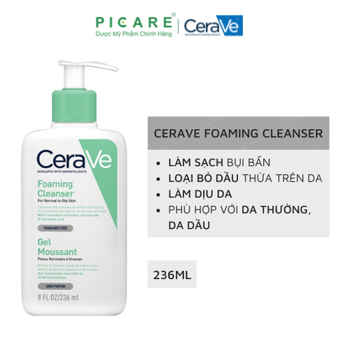 Sữa Rửa Mặt Dành Cho Da Dầu CeraVe Foaming Cleanser 236ml