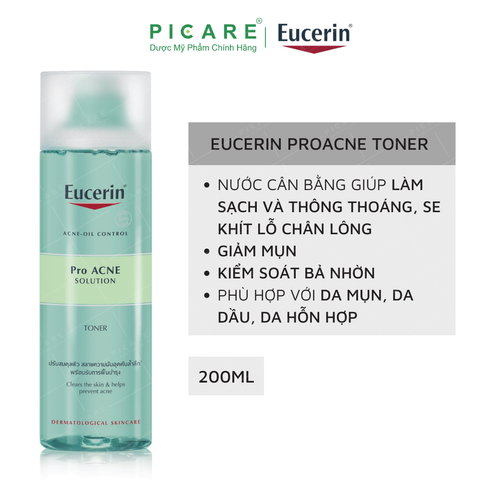 Nước Hoa Hồng Cân Bằng Cho Da Mụn Eucerin Pro Acne Toner 200ml – 88983