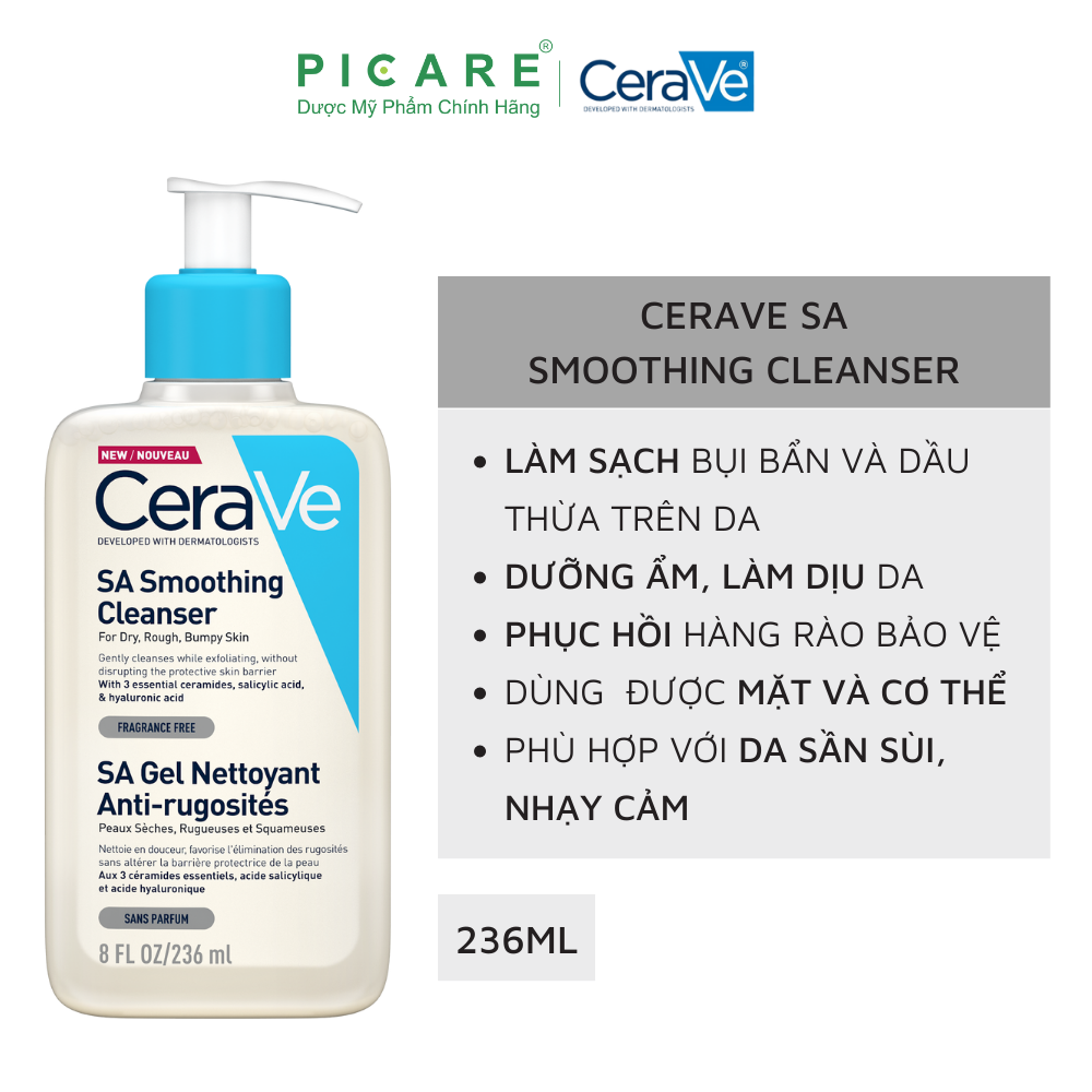 Sửa Rửa Mặt Dành Cho Da Nhạy Cảm Cerave SA Cleanser 236ml