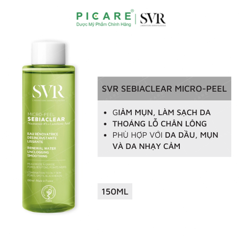 Nước Cân Bằng Giảm Mụn Và Thông Thoáng Lỗ Chân Lông SVR Sebiaclear Micro - Peel 150ml