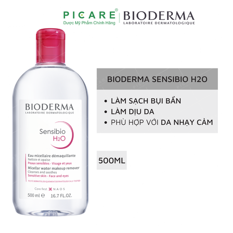 Nước Tẩy Trang Và Làm Sạch Dành Cho Da Nhạy Cảm Bioderma Sensibio H2O 500ml