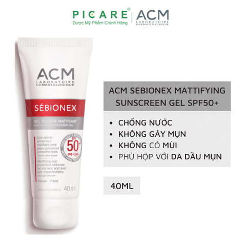 Kem Chống Nắng Dành Cho Da Dầu ACM Sebionex Mattifying Sunscreen Gel SPF50+ 40ml