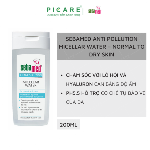 Tẩy Trang Dành Cho Da Thường & Da Khô pH5.5 SEBAMED Anti Pollution Micellar Water - Normal To Dry Skin 200ml