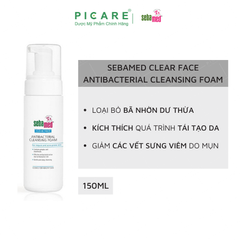 Sữa Rửa Mặt Tạo Bọt Giảm Khuẩn, Giảm Mụn SEBAMED pH 5.5 Sebamed Clear Face Antibackterial Cleansing Foam 150 ml