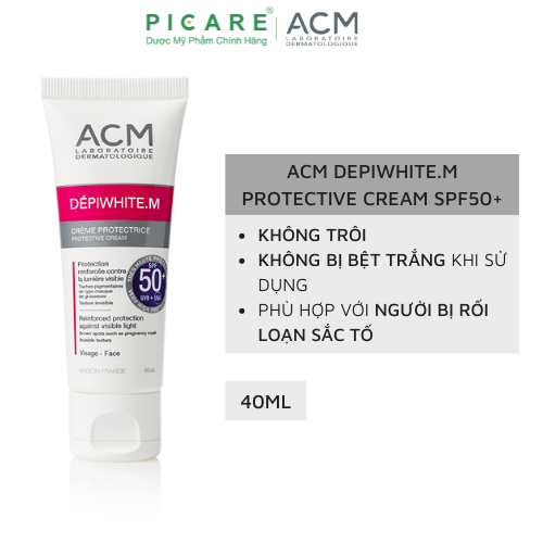 Kem Chống Nắng ACM Giảm Nám & Sạm Da Depiwhite M Protective Cream SPF50+ 40ml