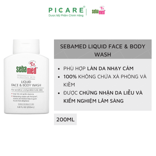 Sữa Rửa Mặt Và Tắm Toàn Thân Cho Da Nhạy Cảm Sebamed Liquid Face & Body Wash 200ml