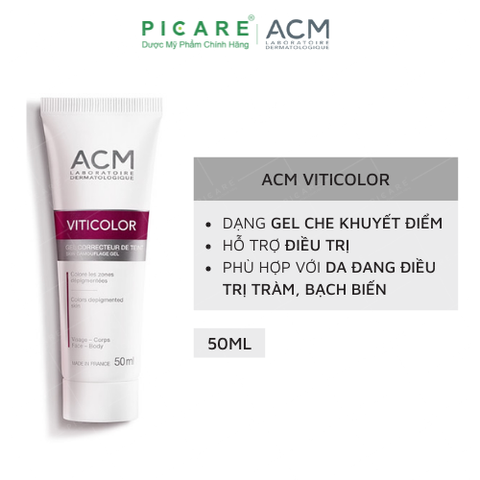 Gel Che Khuyết Điểm Chàm, Bạch Biến ACM Viticolor Skin Camouflage Gel 50ml