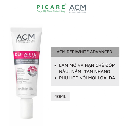 Kem Dưỡng Làm Mờ Và Giảm Đốm Nâu, Tàn Nhang ACM Depiwhite Advanced Intensive Anti Brown Spot Cream 40ml