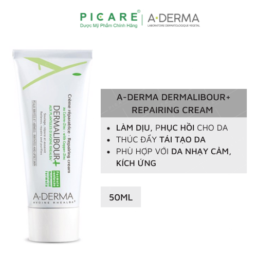 Kem Phục Hồi, Làm Dịu Và Kháng Khuẩn A-Derma Dermalibour + Repairing Cream 50ml