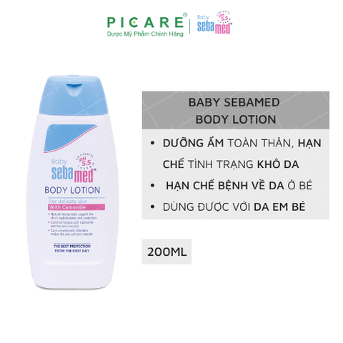 Sữa dưỡng ẩm toàn thân cho trẻ sơ sinh Sebamed  Baby Body Lotion pH 5.5 200ml