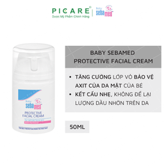 Kem bảo vệ da, trị chàm sữa cho bé Sebamed  Protective Facial Cream pH5.5 50ml