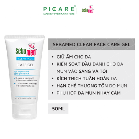 Gel Dưỡng Ẩm Chăm Sóc Và Bảo Vệ Da pH 5.5 Sebamed Clear Face Care Gel 50ml