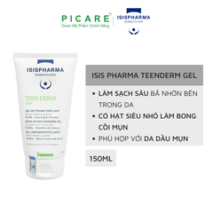 Gel Rửa Mặt Giảm Nhờn, Mụn Isis Pharma Teen Derm Gel 150ml