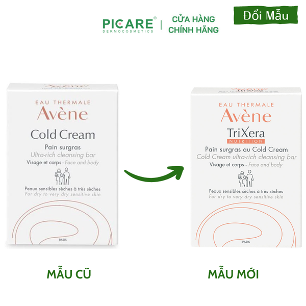 Thanh Kem Rửa Mặt Và Tắm Cho Da Khô, Nhạy Cảm Avène Cold Cream Cleansing Bar 100g