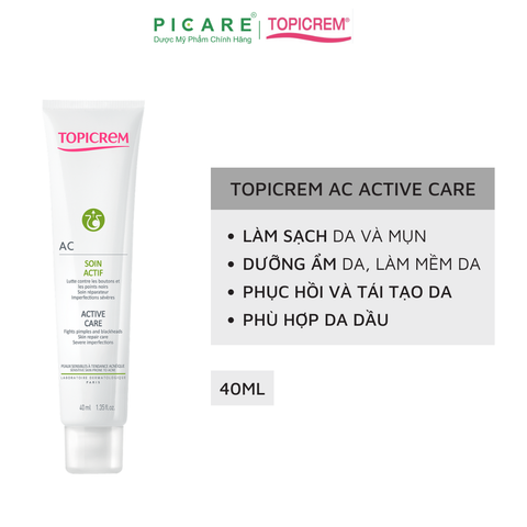 Kem Giảm Mụn, Mờ Thâm Cho Da Dầu Và Da Hỗn Hợp Topicrem AC Active Care 40ml