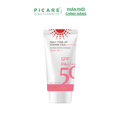 Kem chống nắng giúp nâng tone kiềm dầu chiết xuất rau má PAX MOLY Daily Tone Up Vitamin Cica Sunscreen Cream 50ml