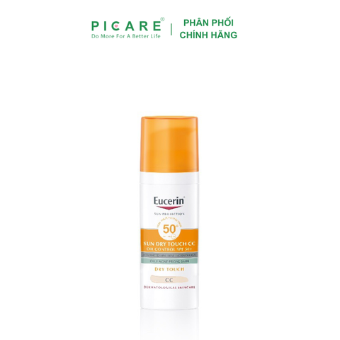 Kem Chống Nắng Che Khuyết Điểm Eucerin Sun Dry Touch CC Oil COntrol SPF50+ 50ml (Có Màu) – 87937