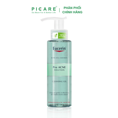 Sữa Rửa Mặt Dành Cho Da Nhờn Mụn Dạng Gel Eucerin Pro Acne Cleasing Gel 400ml - 88982