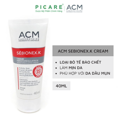 Kem Hỗ Trợ Giảm Bã Nhờn, Ngăn Ngừa Mụn ACM Sebionex K Cream 40ml