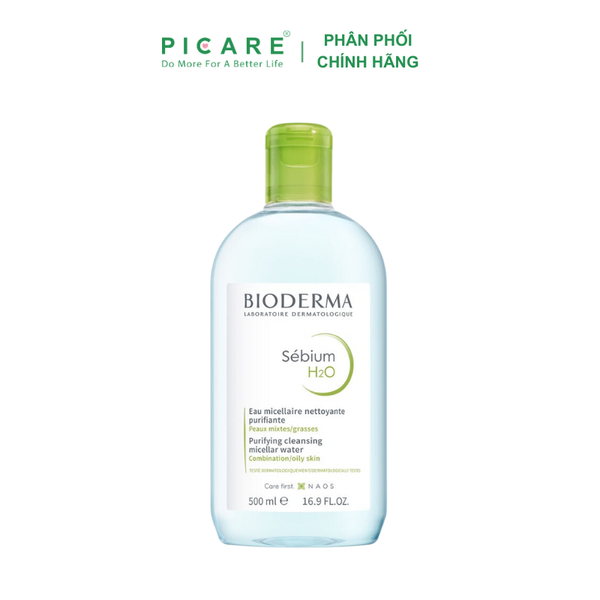 Nước Tẩy Trang Và Làm Sạch Cho Da Hỗn Hợp, Da Dầu Đến Da Mụn Bioderma Sebium H2O 500ml