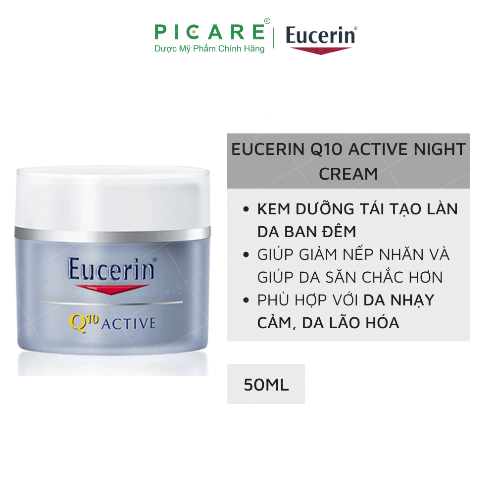 Kem Dưỡng Ẩm Ngăn Ngừa Những Dấu Hiệu Lão Hóa Sớm Ban Đêm Eucerin Q10 Active Night Cream 50ml – 63416