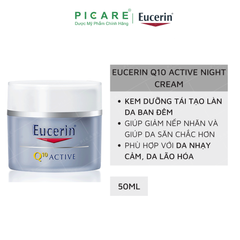 Kem Dưỡng Ẩm Ngăn Ngừa Những Dấu Hiệu Lão Hóa Sớm Ban Đêm Eucerin Q10 Active Night Cream 50ml – 63416