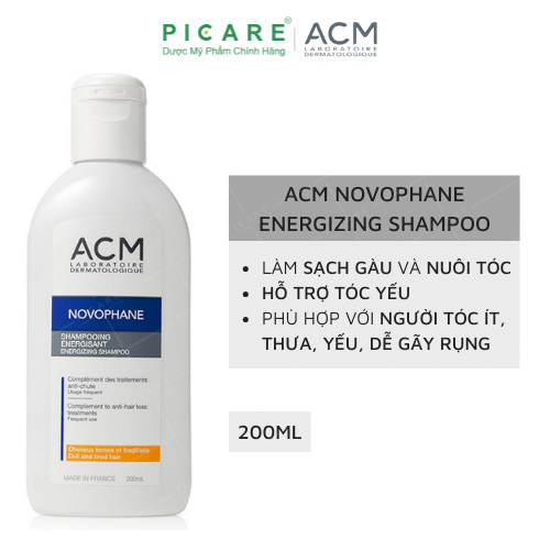 Dầu gội giúp giảm rụng và dưỡng tóc khỏe mạnh ACM  Novophane Energizing Shampoo 200ml
