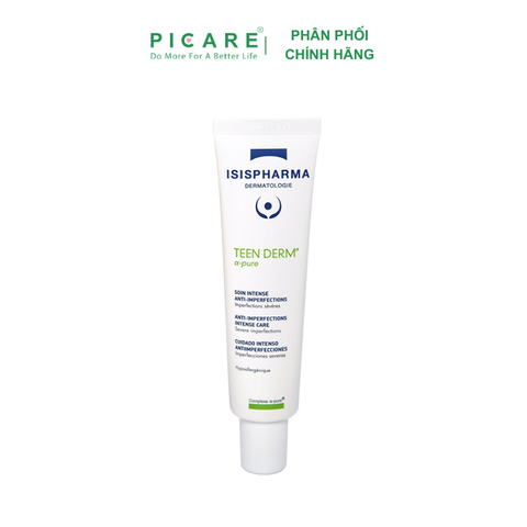 Kem Hỗ Trợ Giảm Mụn Trứng Cá Isis Pharma Teen Derm Alpha Pure 30ml