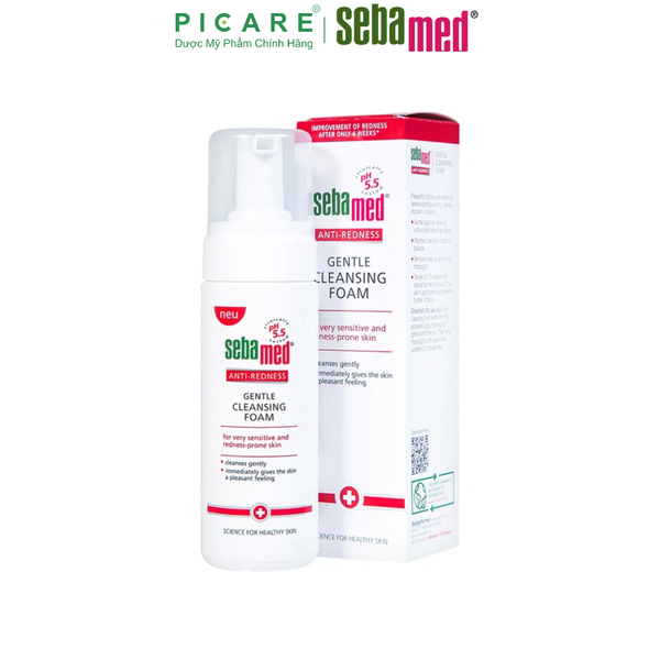 Sữa Rửa Mặt Sebamed Anti-Redness Gentle Cleansing Foam Cho Da Siêu Nhạy Cảm Và Da Dễ mẫn Đỏ 150ml