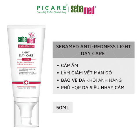 Kem Dưỡng Ban Ngày Sebamed Anti-Redness Light Day Care SPF20 Cho Da Siêu Nhạy Cảm, Dễ Mẫn Đỏ (50ml)