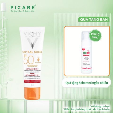 Kem chống nắng ngăn ngừa các dấu hiệu lão hóa Vichy Ideal Soleil Anti-Age SPF50+ 50ml