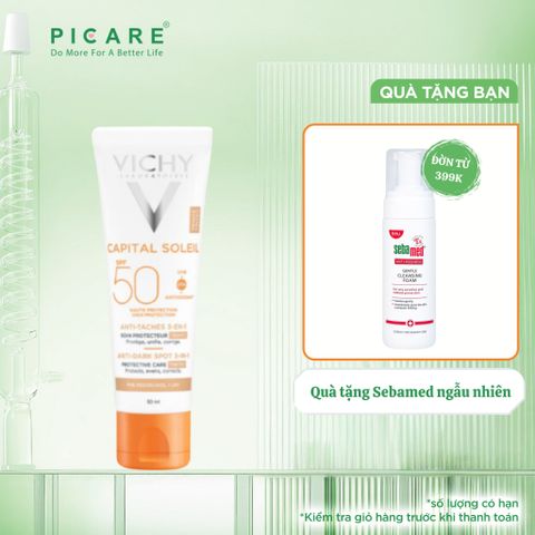 Kem chống nắng ngăn sạm da & giảm thâm nám nâng tone Vichy Ideal Soleil Anti Dark Spot SPF50+ 50ml ( Có màu )