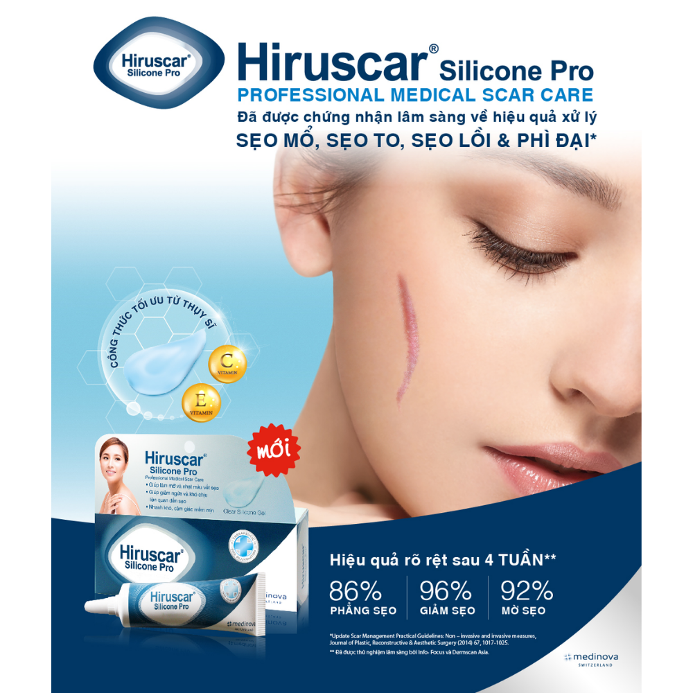 Gel Mờ Sẹo Hiruscar Silicone Pro 10g