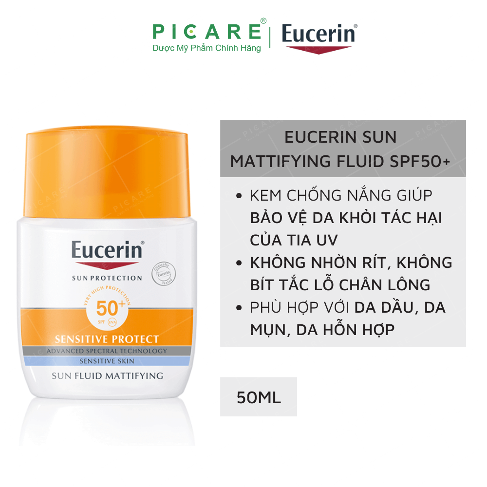 Kem Chống Nắng Cho Mọi Loại Da Eucerin Sensitive Protect Sun Mattifying Fluid SPF50+ 50ml – 63840
