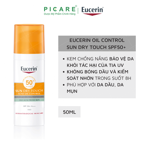 Kem Chống Nắng Cho Da Nhờn Mụn Eucerin Sun Oil Control Dry Touch SPF50+ 50ml – 69767