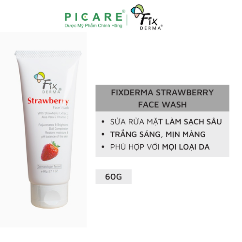 Sữa Rửa Mặt Trẻ Hóa Da Fixderma Strawberry Face Wash 60g