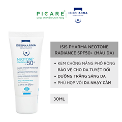 Kem Dưỡng Chống Nắng, Hỗ Trợ Giảm Nám SPF50+ (Màu Trắng) Isis Pharma Neotone Radiance 30ml