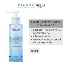 [MUA 1 TẶNG 1] Bộ Sản Phẩm Eucerin Tinh Chất Cấp Ẩm Hyaluron-Filler Moisture Booster 30ml - 83524 & Sửa Rữa Mặt Cho Da Nhạy Cảm DermatoCLEAN Cleansing Gel 200ml