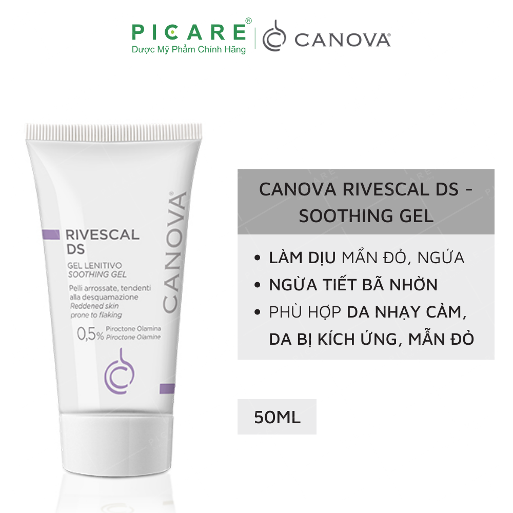 Gel Canova Làm Dịu Da, Ngăn Ngừa Tiết Bã Nhờn Canova Rivescal DS Soothing Gel 50ML