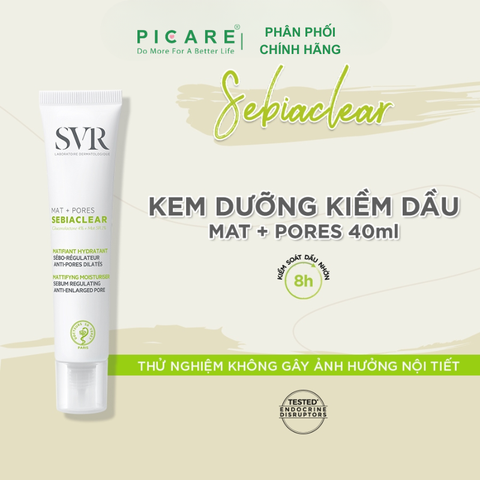 Kem dưỡng giảm mụn thông thoáng lỗ chân lông SVR Sebiaclear Mat+ Pores 40ml