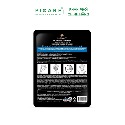 Mặt nạ cấp ẩm cho da khô PAX MOLY Real Hyaluronic Acid Mask Pack (25ml)