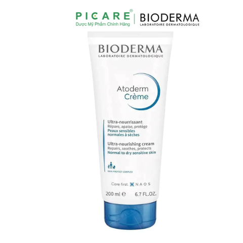 Kem Làm Dịu, Phục Hồi Da Dành Cho Da Rất Khô, Da Nhạy Cảm, Da Chàm Dị Ứng Bioderma Atoderm Creme 200ml