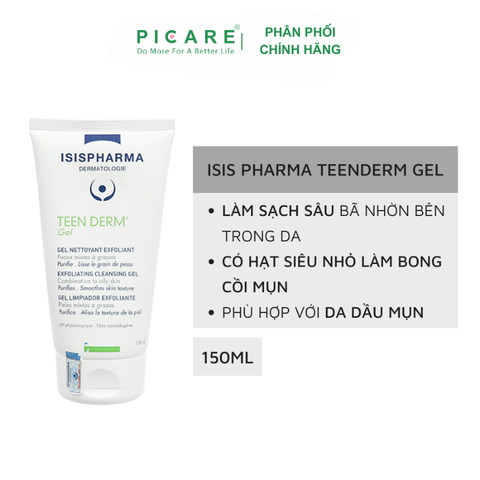 Gel Rửa Mặt, Giảm Nhờn, Ngừa Mụn Isis Pharma Teenderm Gel 150ml