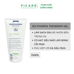 Gel Rửa Mặt, Giảm Nhờn, Ngừa Mụn Isis Pharma Teenderm Gel 150ml