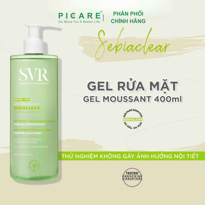 Gel Rửa Mặt Dành SVR Cho Da Dầu Sebiaclear Gel Moussant 400ml