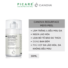 Tinh chất làm sáng da, tẩy tế bào chết, ngăn ngừa lão hóa Canova Resurface MD15 Peel – Night Treatment 30ml