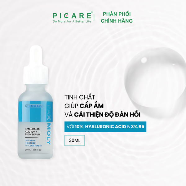 Tinh chất dưỡng ẩm hỗ trợ khôi phục làn da Pax Moly Hyaluronic Acid 10% B5 3% Serum 30ml