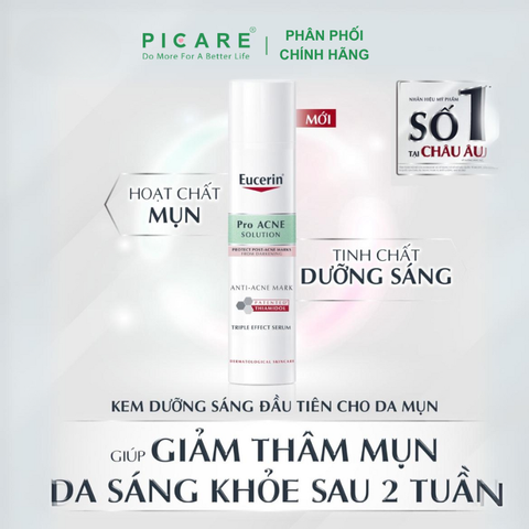 Tinh Chất Giảm Thâm & Dưỡng Sáng Cho Da Mụn Eucerin Pro Acne Tripple Effect Serum 40ml - 66862
