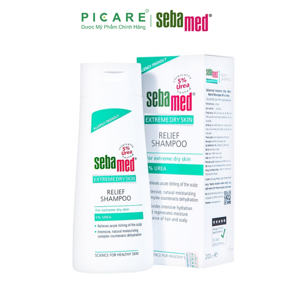 Dầu gội dưỡng ẩm phục hồi dành cho da chàm, vảy nến, da khô Urea 5% - Sebamed Extreme Dry Skin Relief Shampoo 5% Urea - 200ml