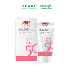 Kem chống nắng giúp nâng tone kiềm dầu chiết xuất rau má PAX MOLY Daily Tone Up Vitamin Cica Sunscreen Cream 50ml